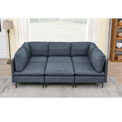 Upholstered Modular Sectional &amp; Tall Legs