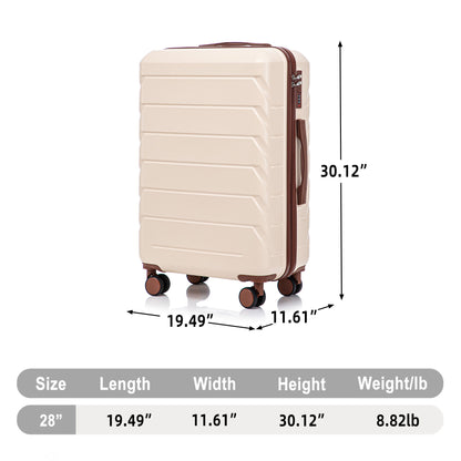 Hard Shell Luggage With Scratch Resistant Surface, 4 Wheels, Combination Lock &amp; Side Hooks