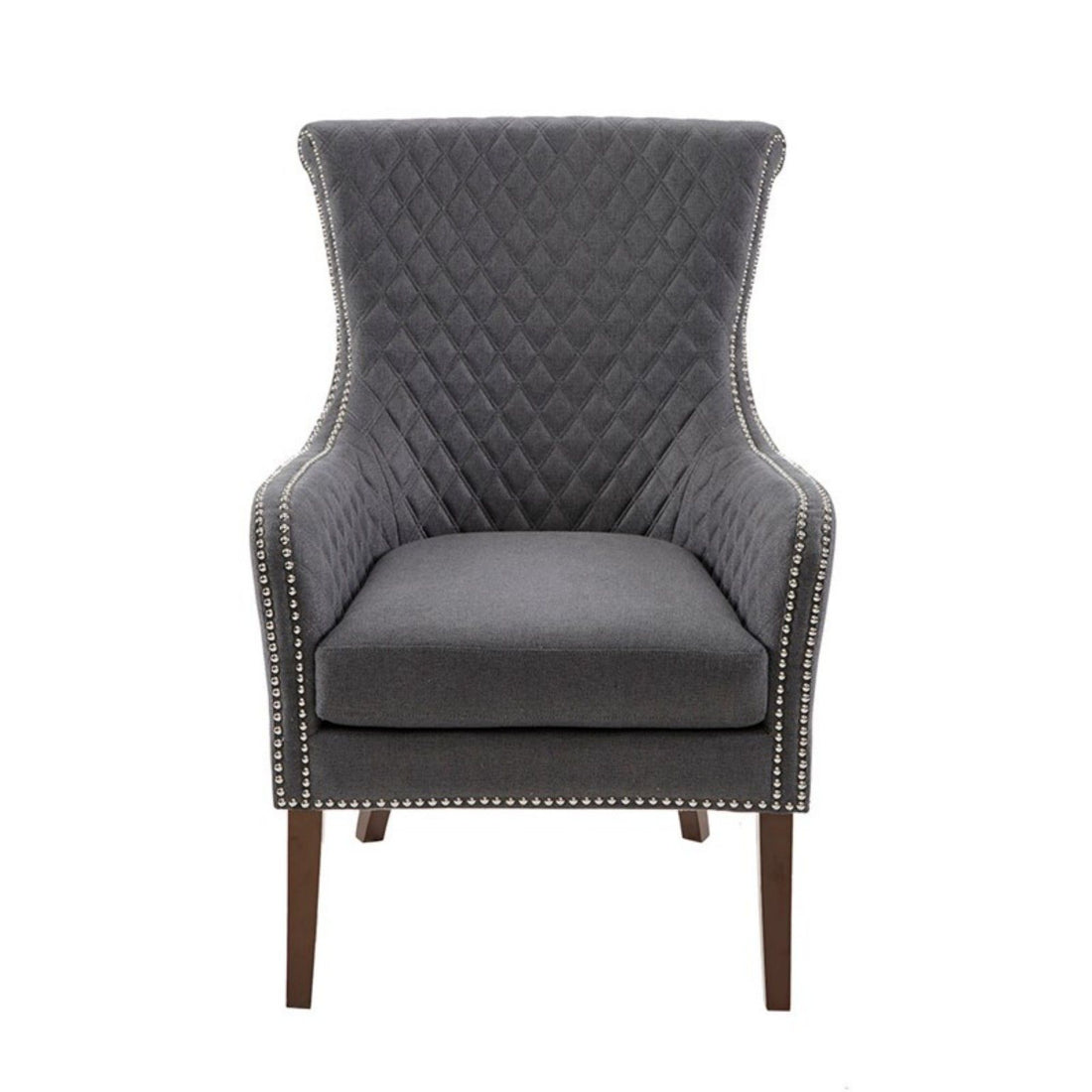 Heston - Accent Chair With Quilted Back And Nailheads - Gray