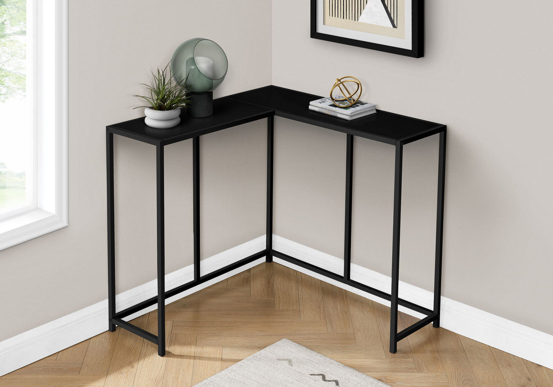 Corner Accent Console Table For Entryway, Contemporary &amp; Modern - Black