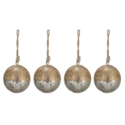 Christmas Ball Ornaments, Wood Decorative Hanging Ball Christmas Tree Ornaments For Holiday Party Decorations