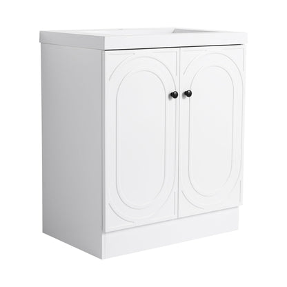 Contemporary Freestanding Bathroom Vanity With Resin Sink &amp; Soft-Close Cabinet Doors