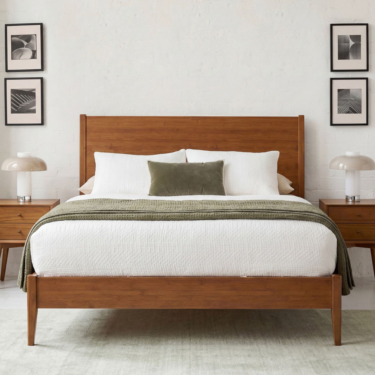 Modern Sled Platform Bed Frame With Slats