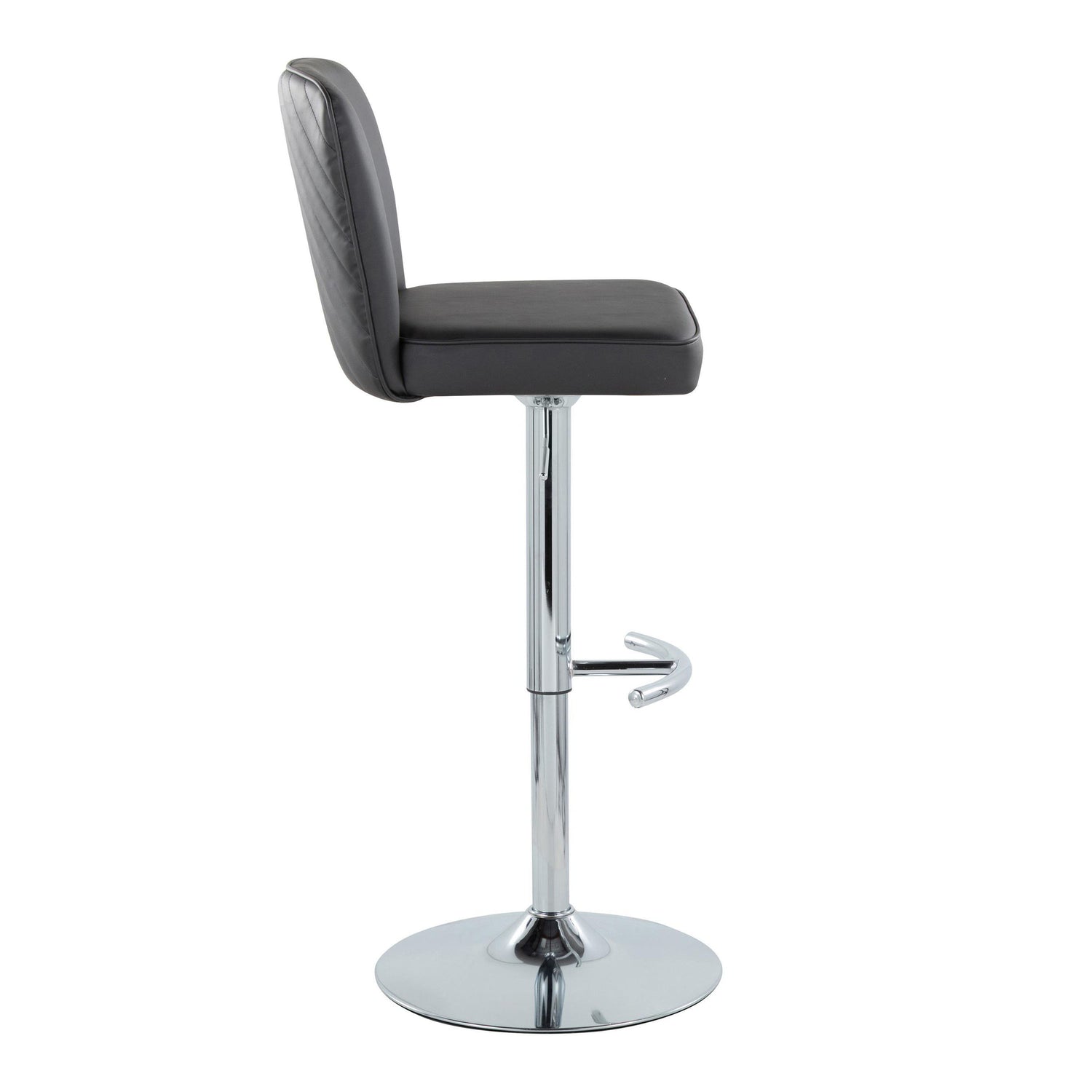 Henry - Contemporary Adjustable Barstool With Swivel &amp; Rounded T Footrest (Set of 2)