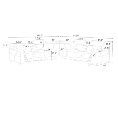 Modular Sectional &amp; Recliner Seat And Adjustable Headrest