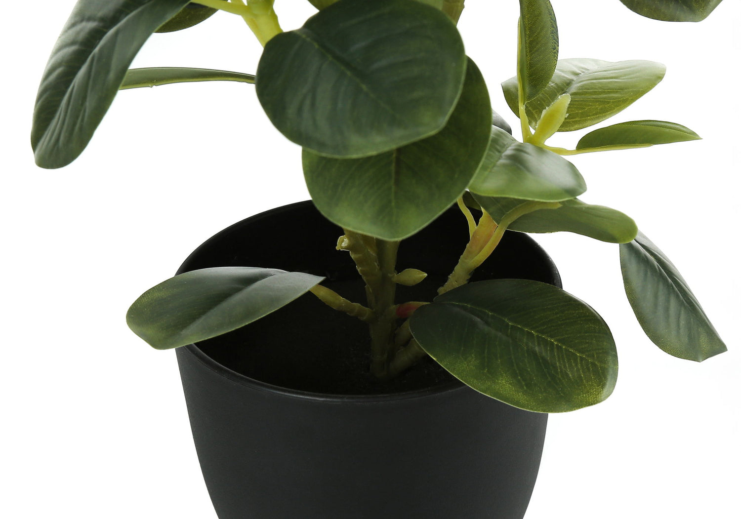 14&quot; Tall, Artificial Plant, Ficus, Indoor, Faux, Fake, Table, Greenery, Potted, Decorative (Set of 2) - Green / Black