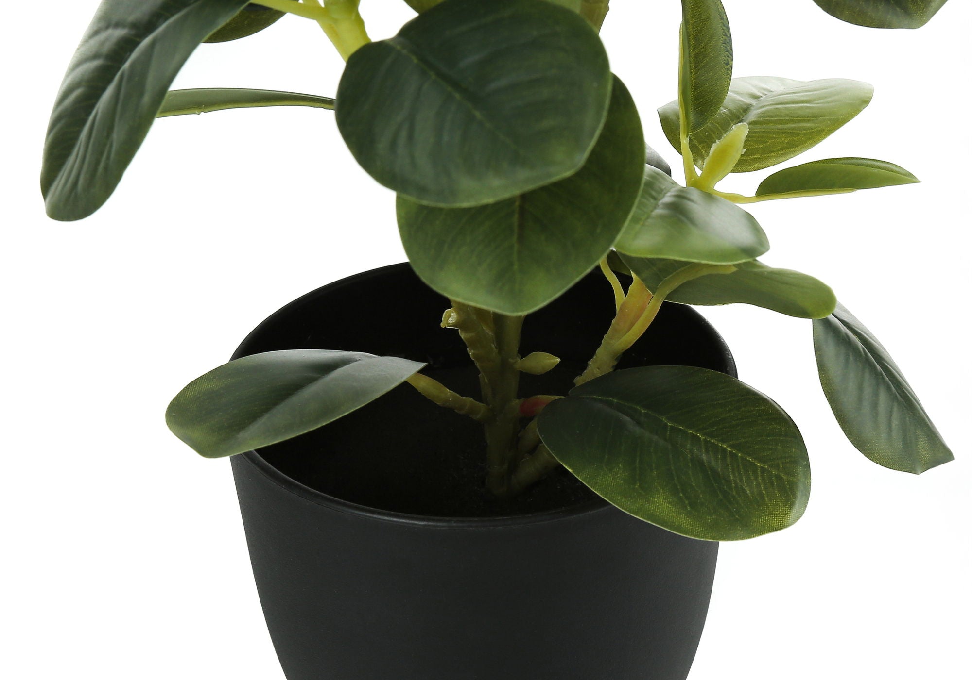 14&quot; Tall, Artificial Plant, Ficus, Indoor, Faux, Fake, Table, Greenery, Potted, Decorative (Set of 2) - Green / Black
