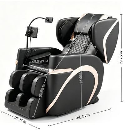 Zero Gravity Massage Chair Recliner &amp; 10 Massage Heads And Full Body Air Pressure - Black