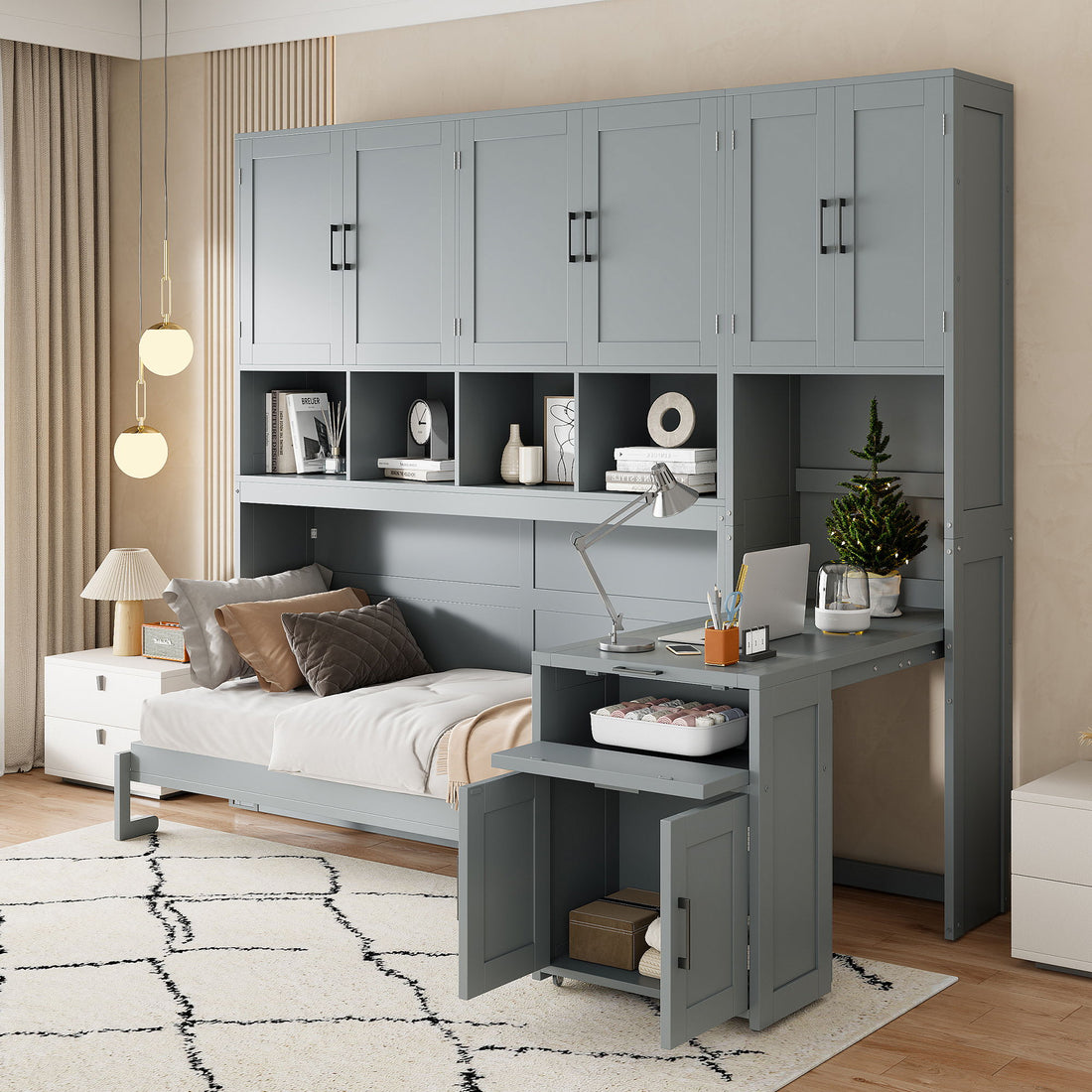 Murphy Wall Bed With Closet, Drawers &amp; Desk