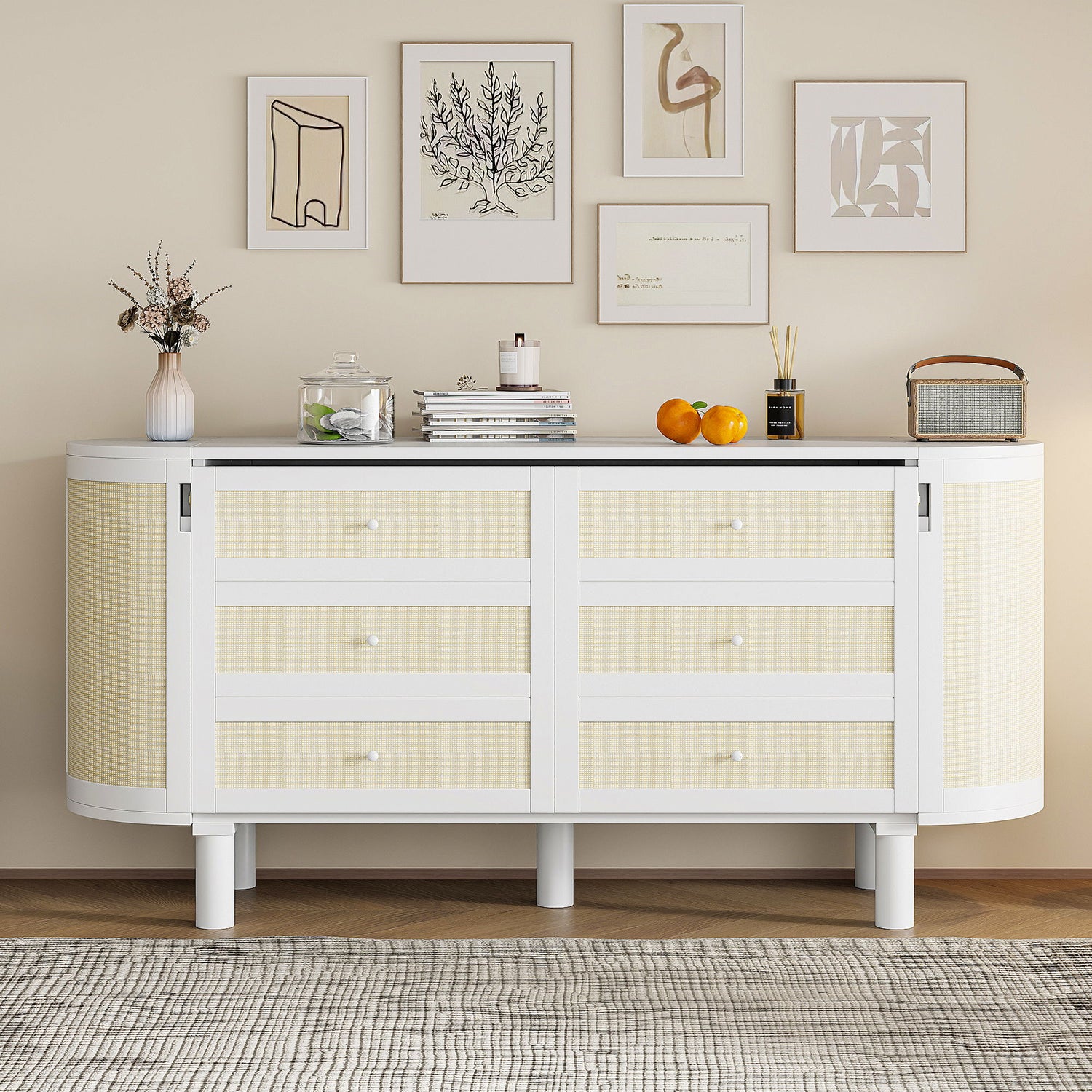 Murphy Bed With Hidden Storage &amp; Modern Woven Design