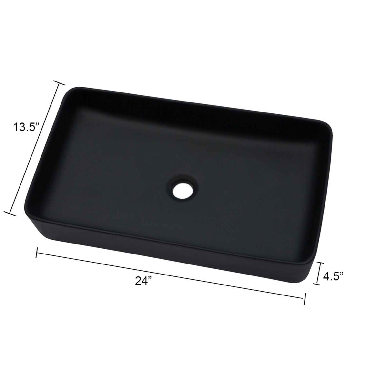 Modern Ceramic Rectangular Bathroom Vessel Sink With European Design