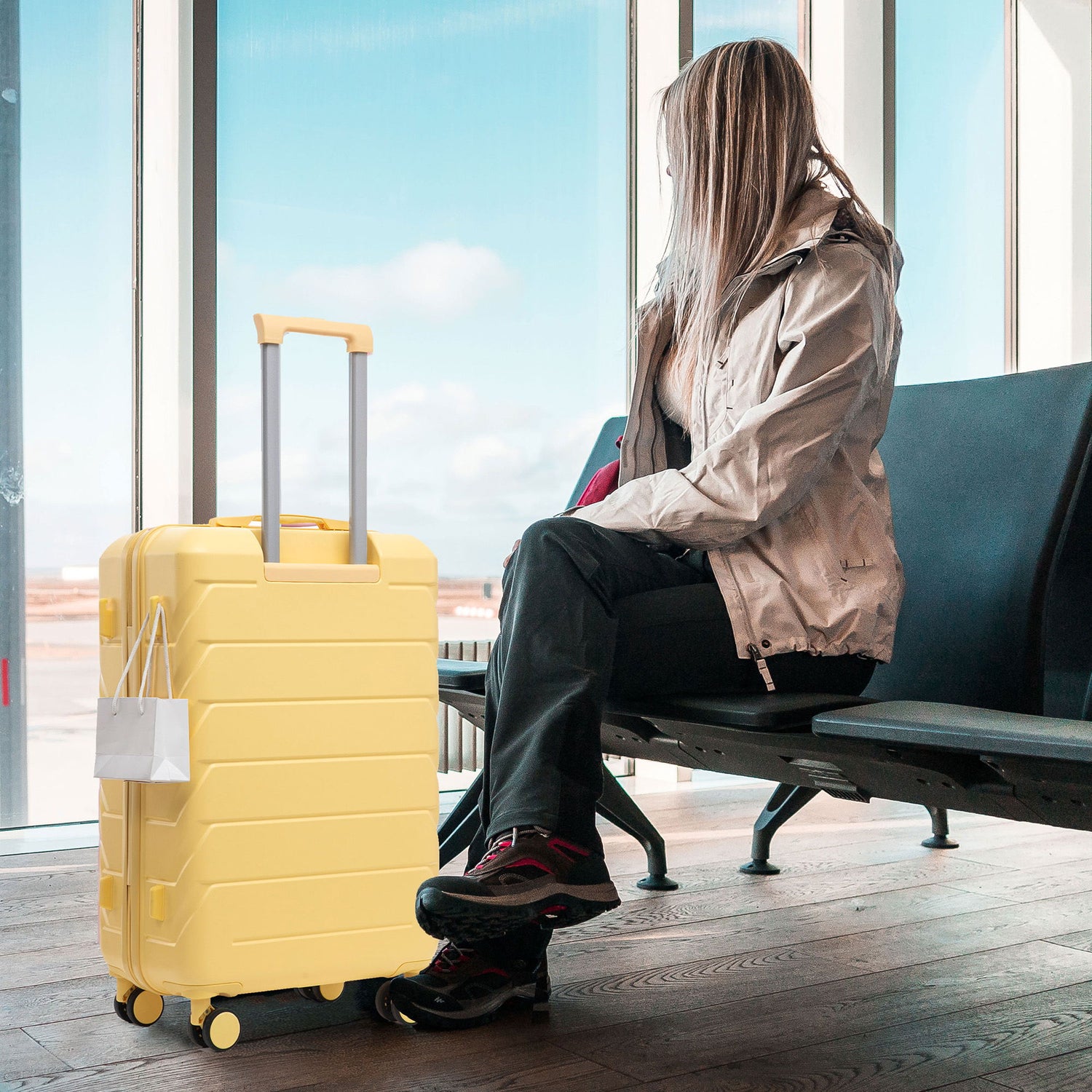 3 Pieces Set 20&quot; / 24&quot; / 28&quot; Spinner Wheel Luggage With Combination Lock