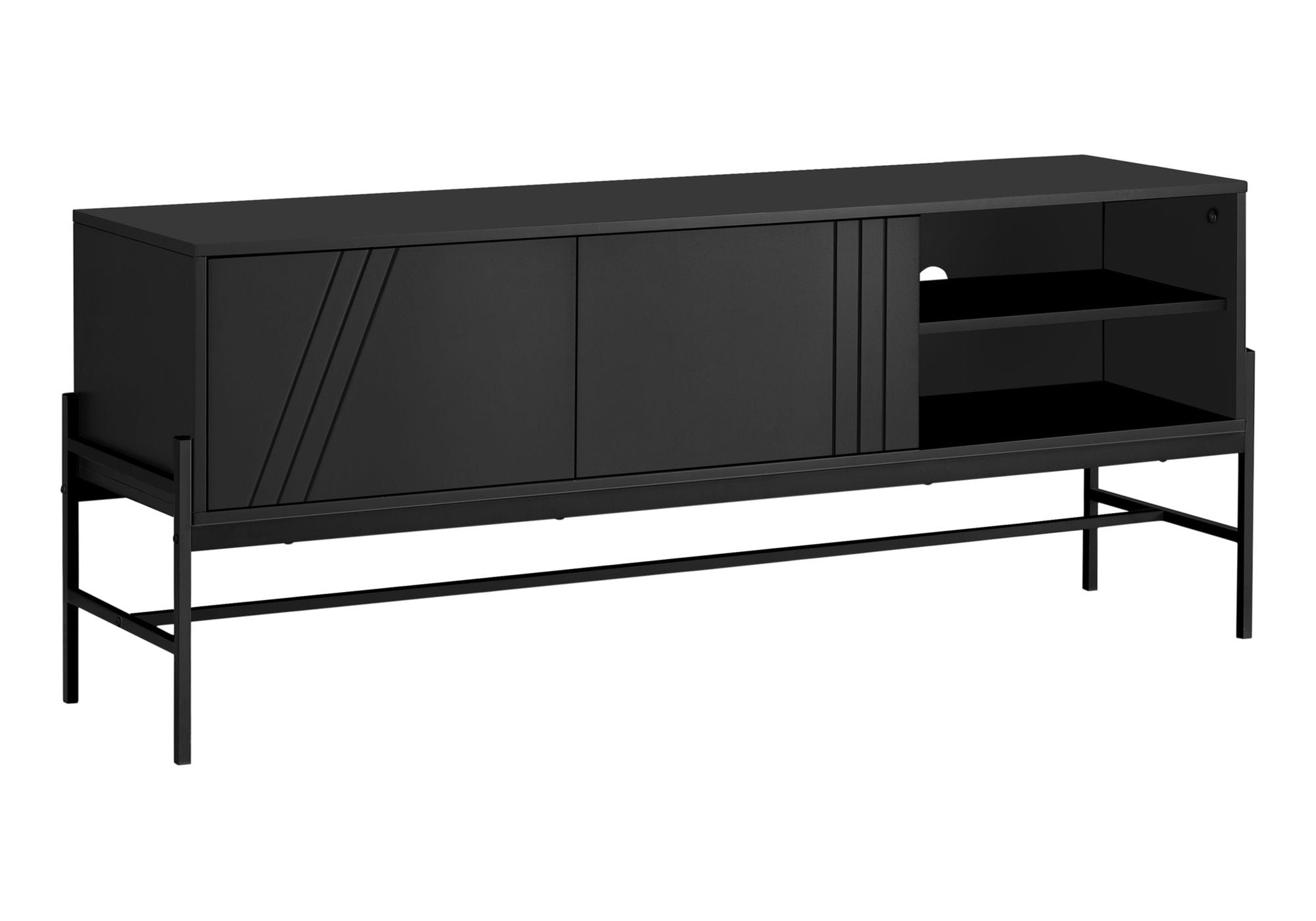 TV Stand, Modern Design Console, Media Entertainment Center, Storage Cabinet, Contemporary &amp; Modern - Black