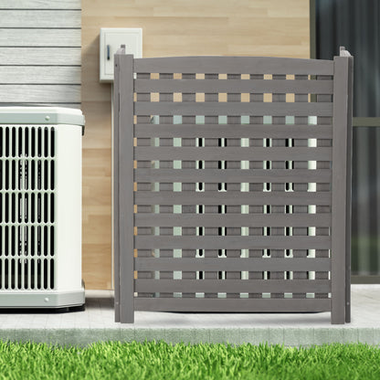 Air Conditioner Fence Screen Outside, Cedar Privacy Fence 3 Panels To Hide Ac &amp; Trash Enclosure