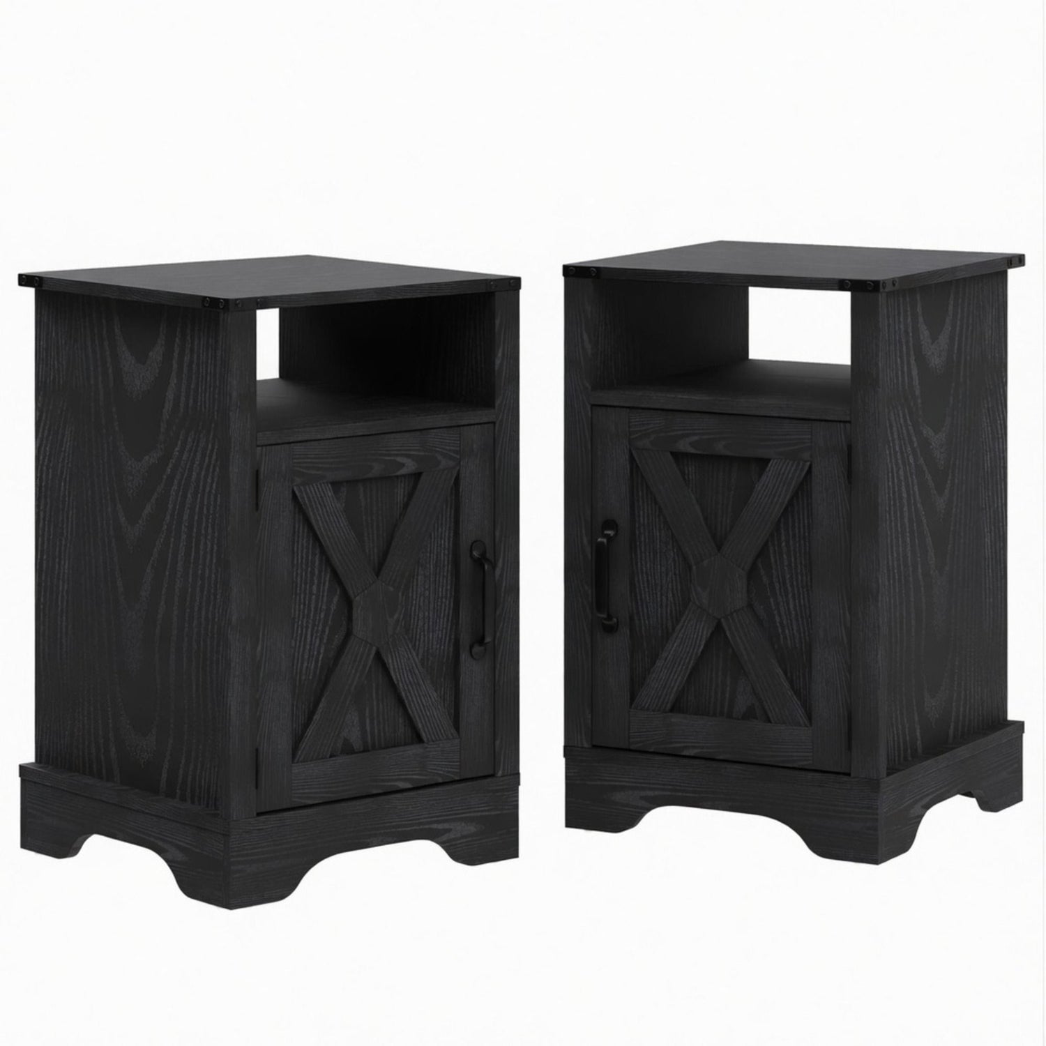 Farmhouse Nightstand, Charging Station &amp; Storage