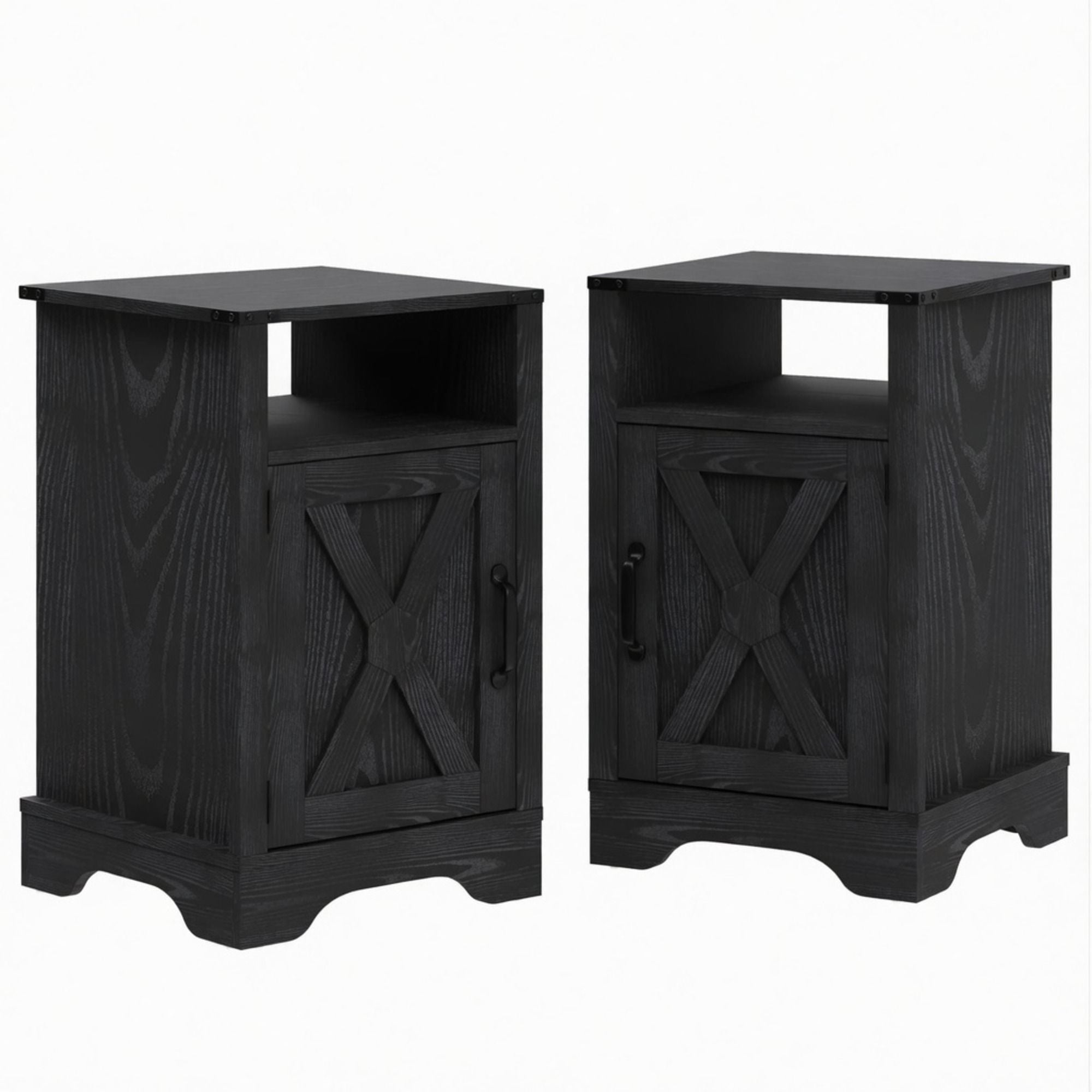 Farmhouse Nightstand, Charging Station &amp; Storage
