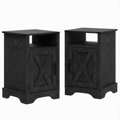 Farmhouse Nightstand, Charging Station &amp; Storage