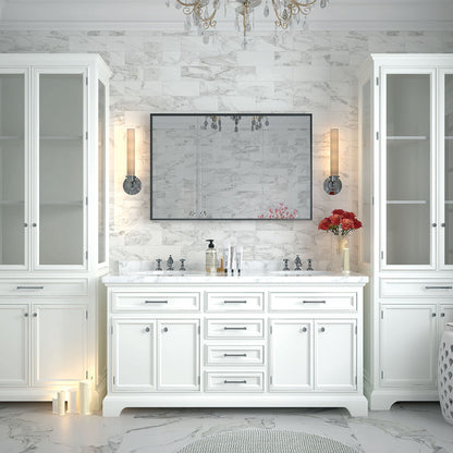 Rectangular Bathroom Mirror Square Angle Metal Frame Wall Mounted Hanging Plates Wall Mount Mirror For Bathroom (Horizontal &amp; Vertical)