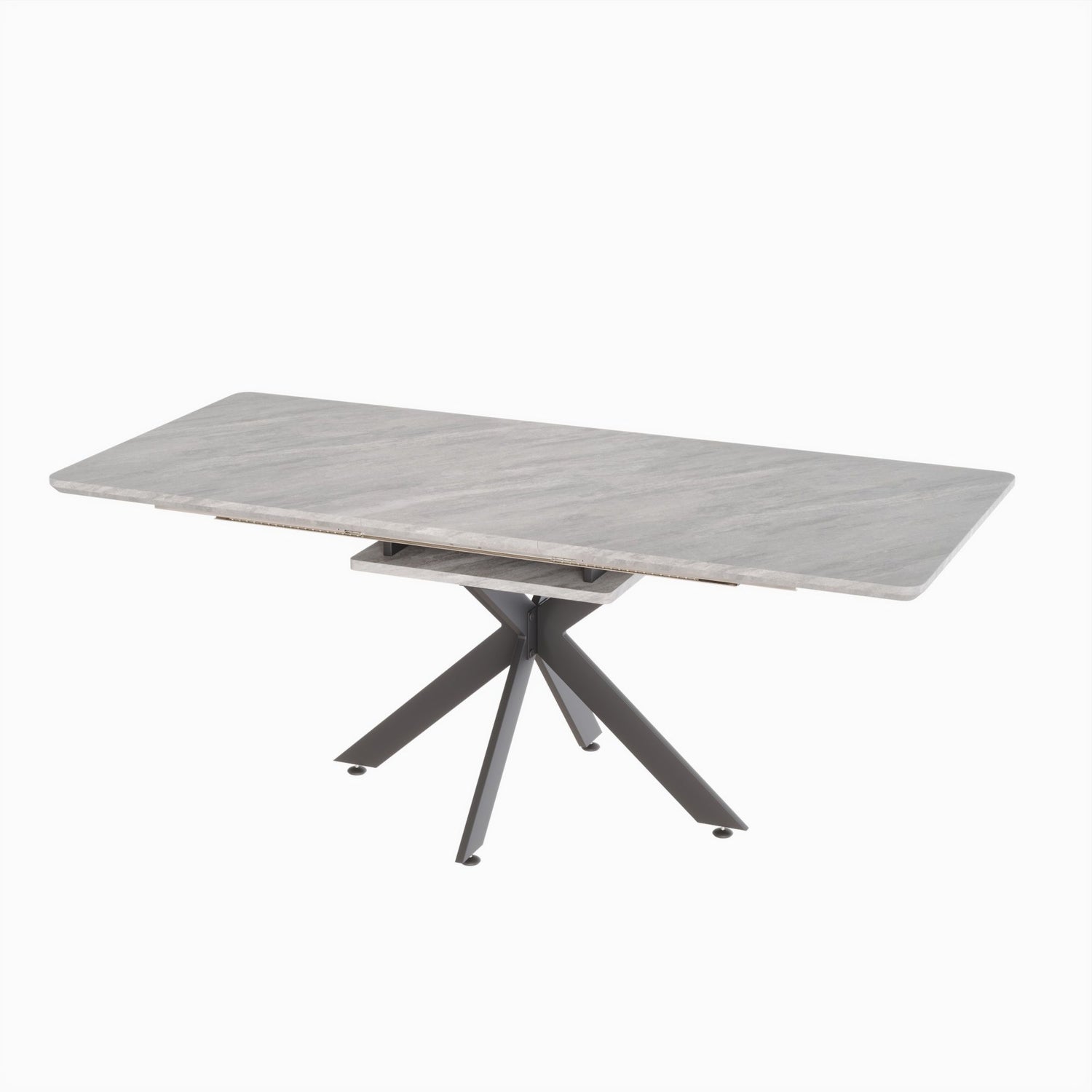 Modern Extendable Dining Table Set With Soft Padded Armless Chairs