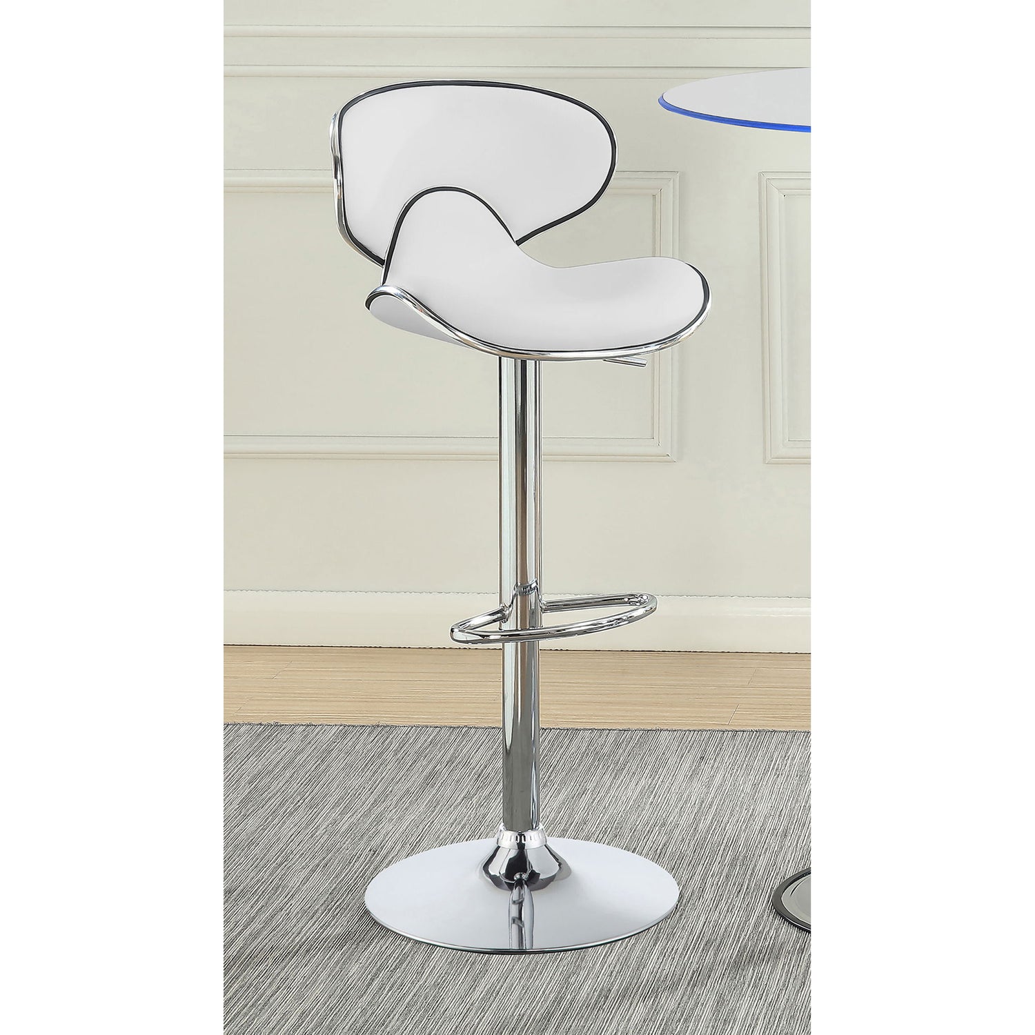 Edenton - Upholstered Adjustable Bar Stool (Set of 2) - White