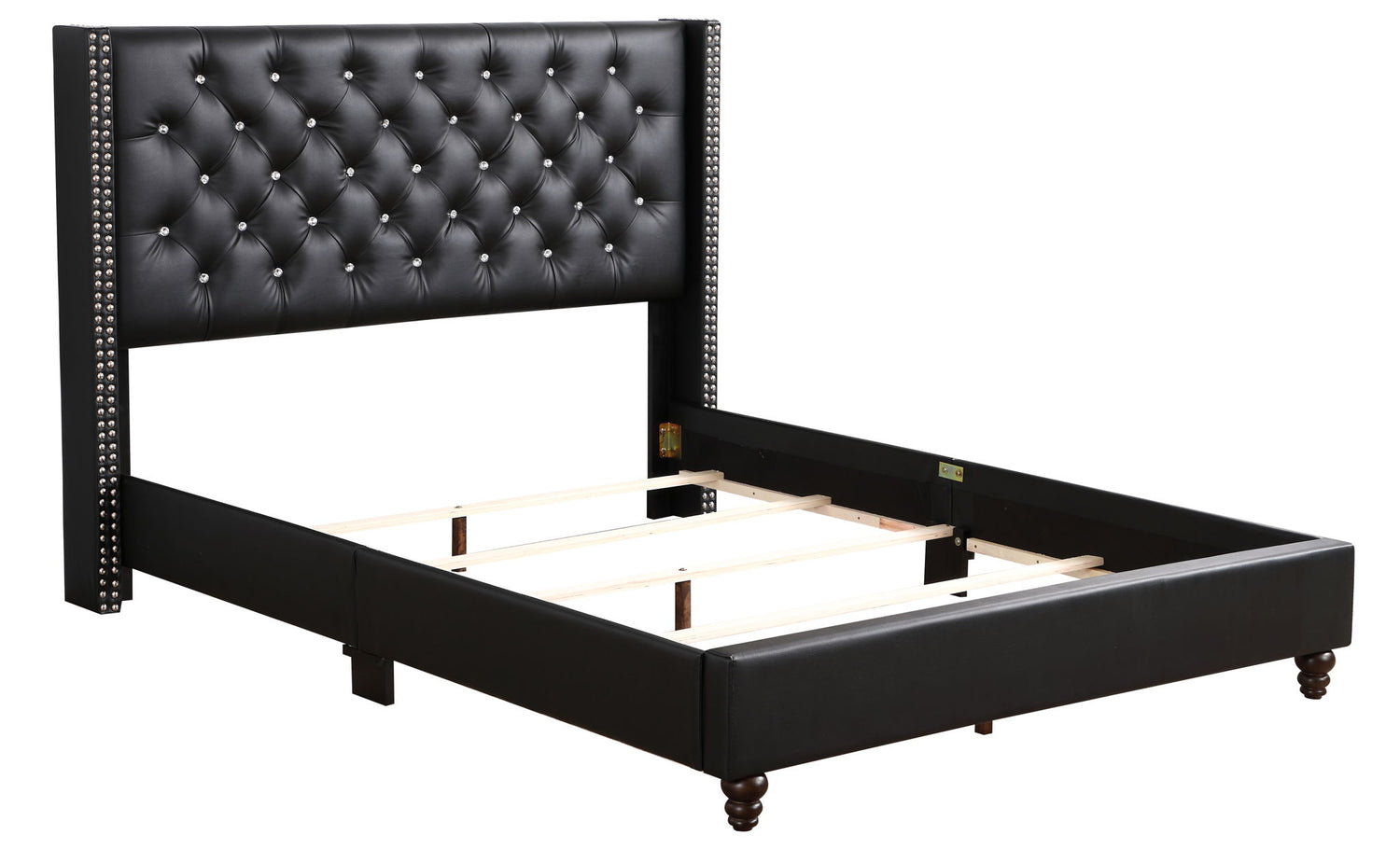 Queen Upholstered Bed - Black