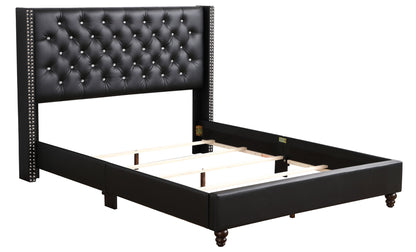 Queen Upholstered Bed - Black