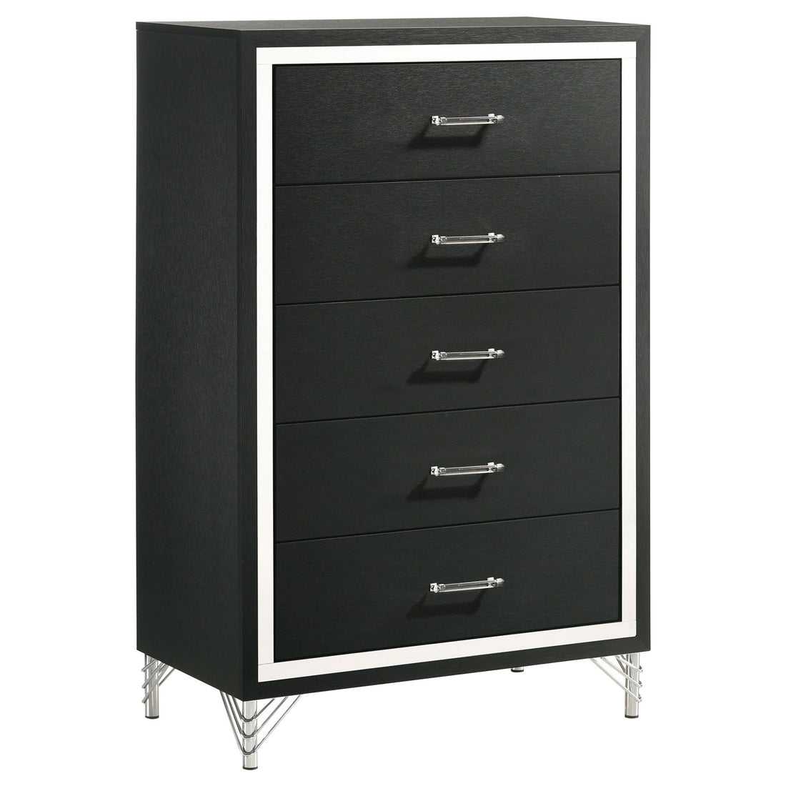 Malcolm - 5 Drawer Bedroom Chest - Black
