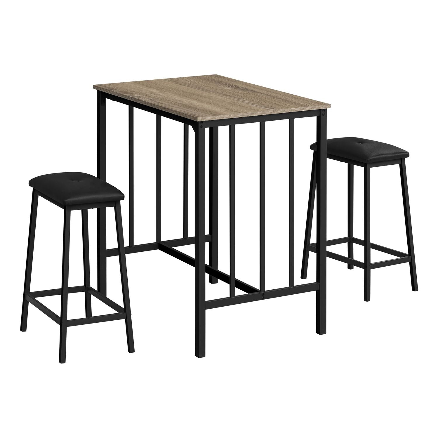 3 Pieces Dining Set, Counter Height, Rectangular, Small, Contemporary &amp; Modern