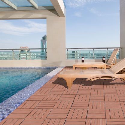 Wood Plastic Composite Deck Tiles, Sustainable Composite Decking Resist Rust, Water, Weather, Easy To Diy &amp; Maintain