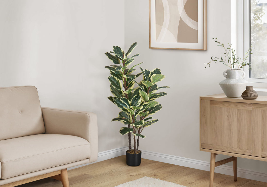 47&quot; Tall, Artificial Plant, Oak Tree, Indoor, Faux, Fake, Floor, Greenery, Potted, Real Touch, Decorative - Green / Black