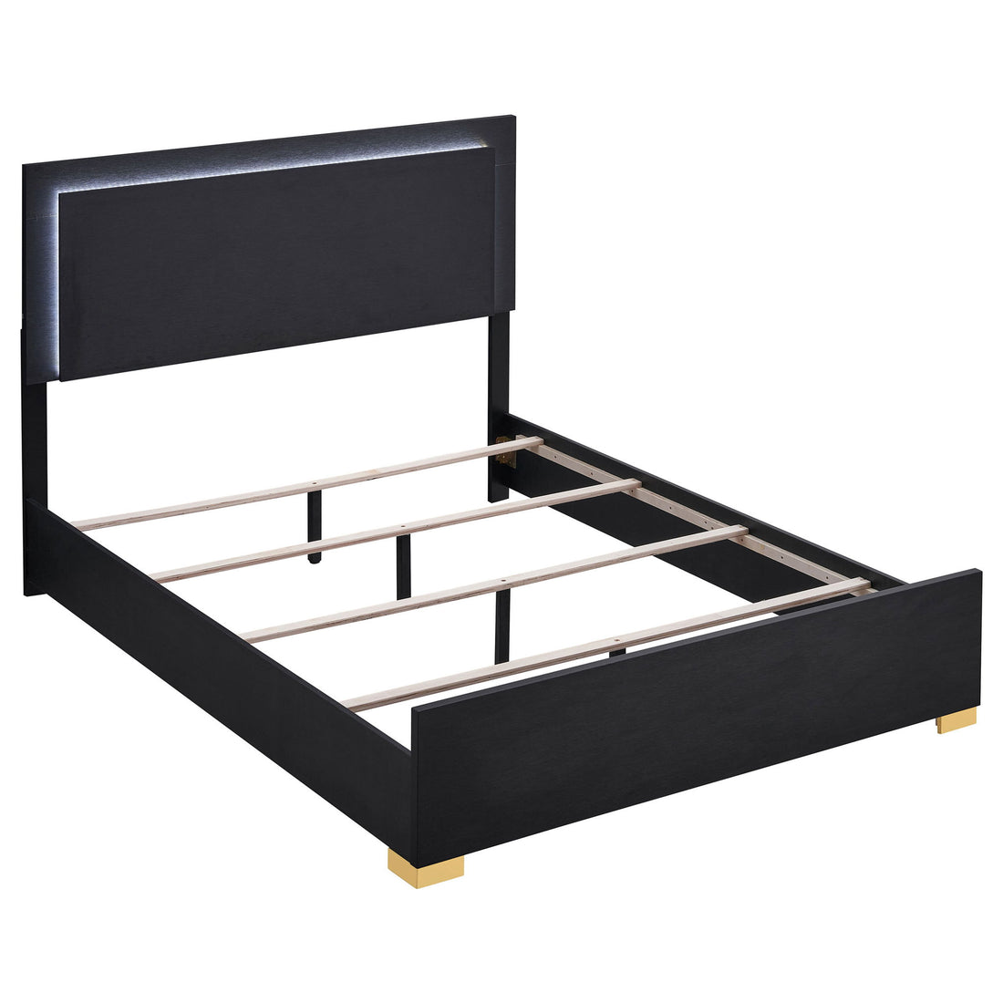 Medici - Eastern King LED Headboard Bed - Black