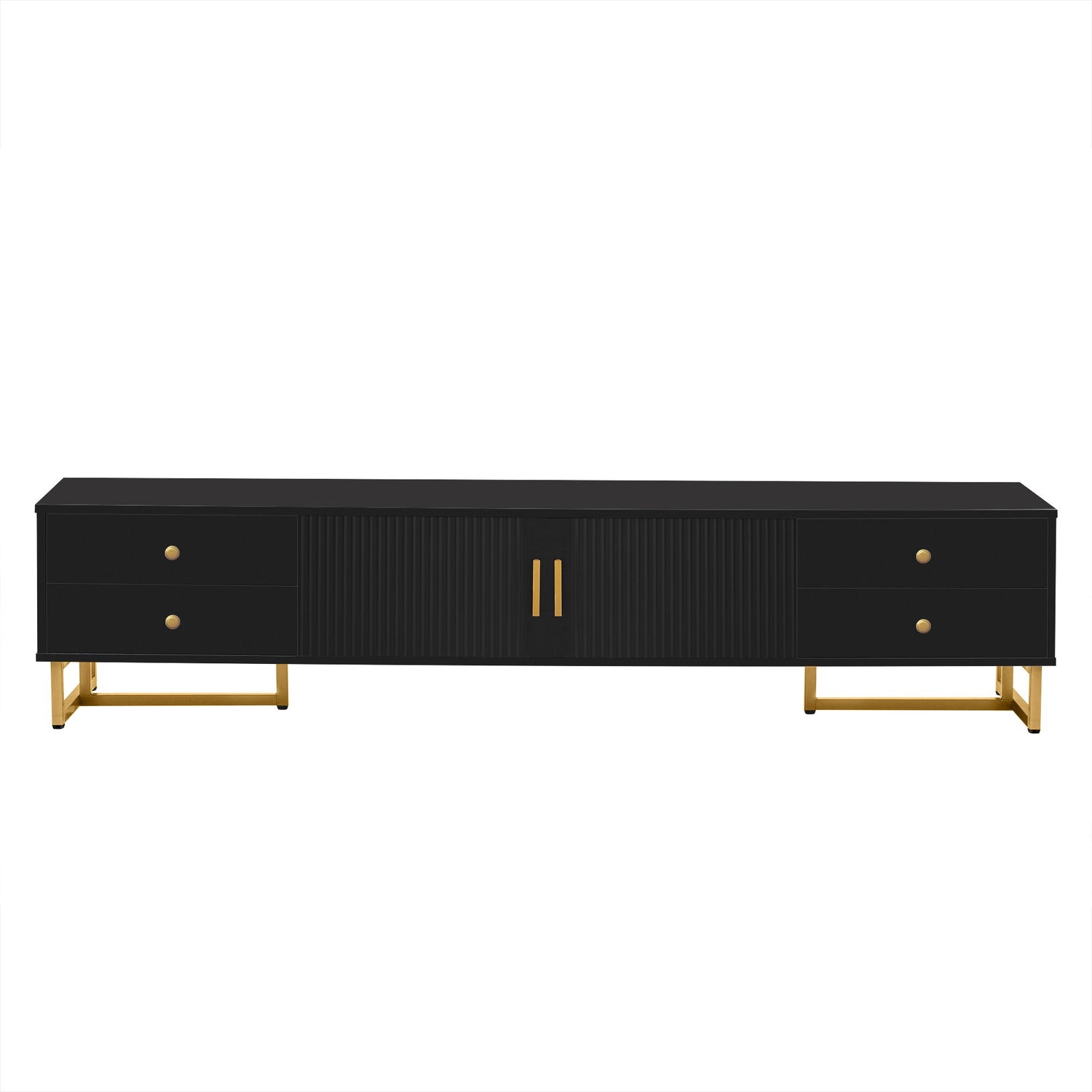 TV Media Console Table, TV Stand With Storage For Living Room - Black