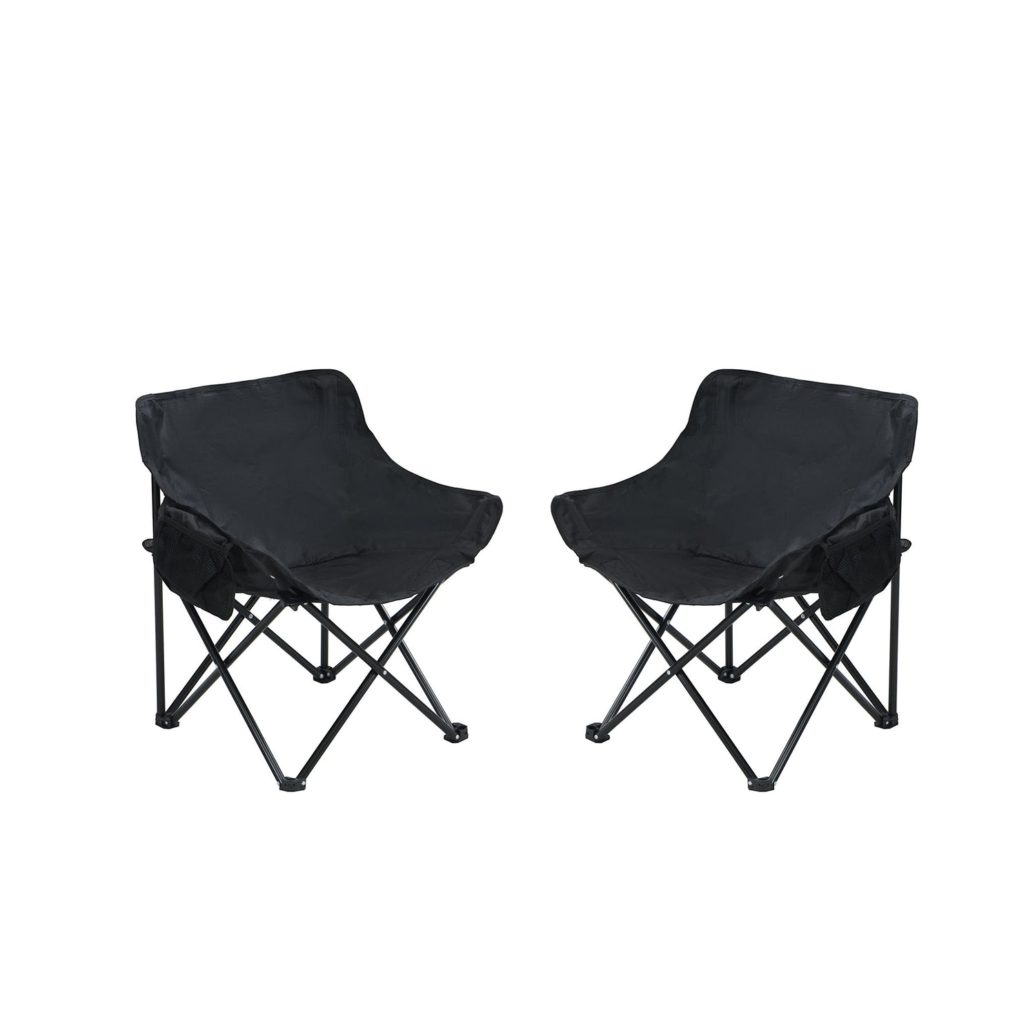 Portable Folding Camping Chairs With Carry Bag (Set of 2)