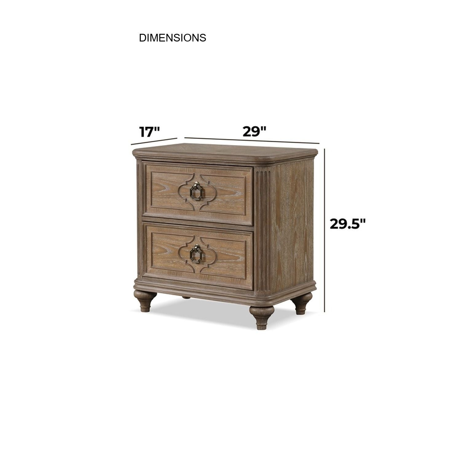 1 Piece Nightstand, Bedside Table With USB A And USB C Ports - Oak / Rustic