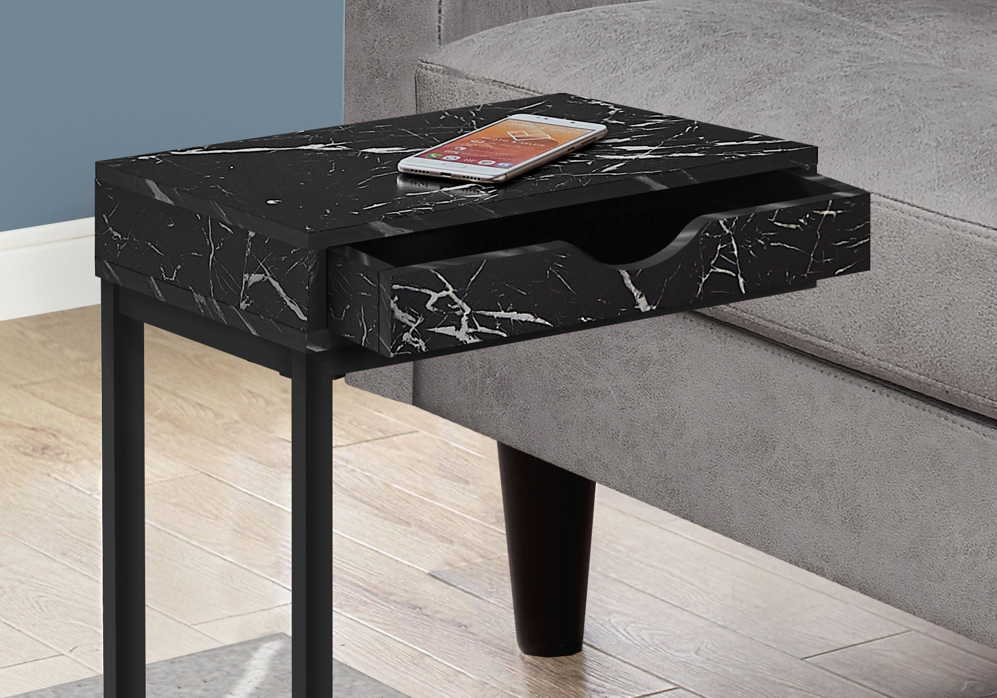 Accent Table, C - Shaped Contemporary &amp; Modern Elegant Design