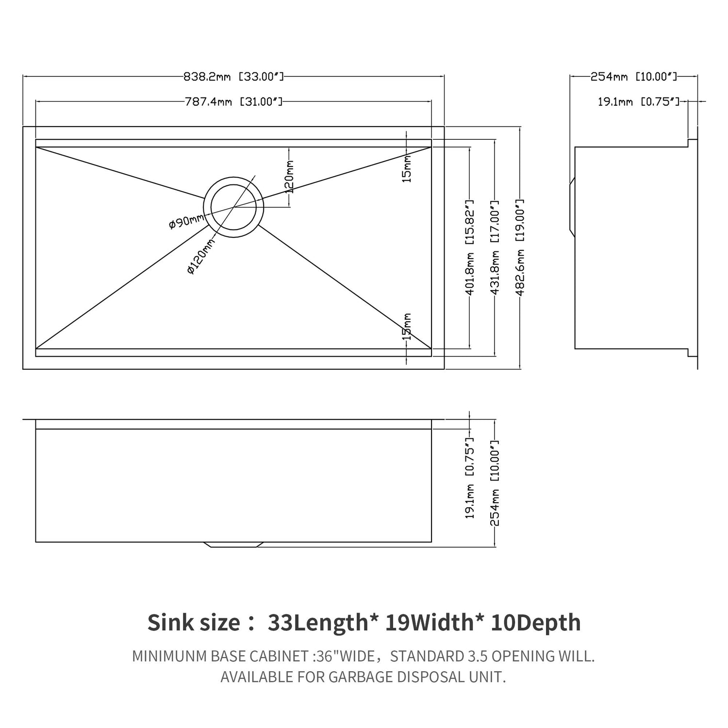 Premium Single Bowl Undermount Workstation Kitchen Sink With Accessories, Finish, 16 Gauge Stainless Steel - Black